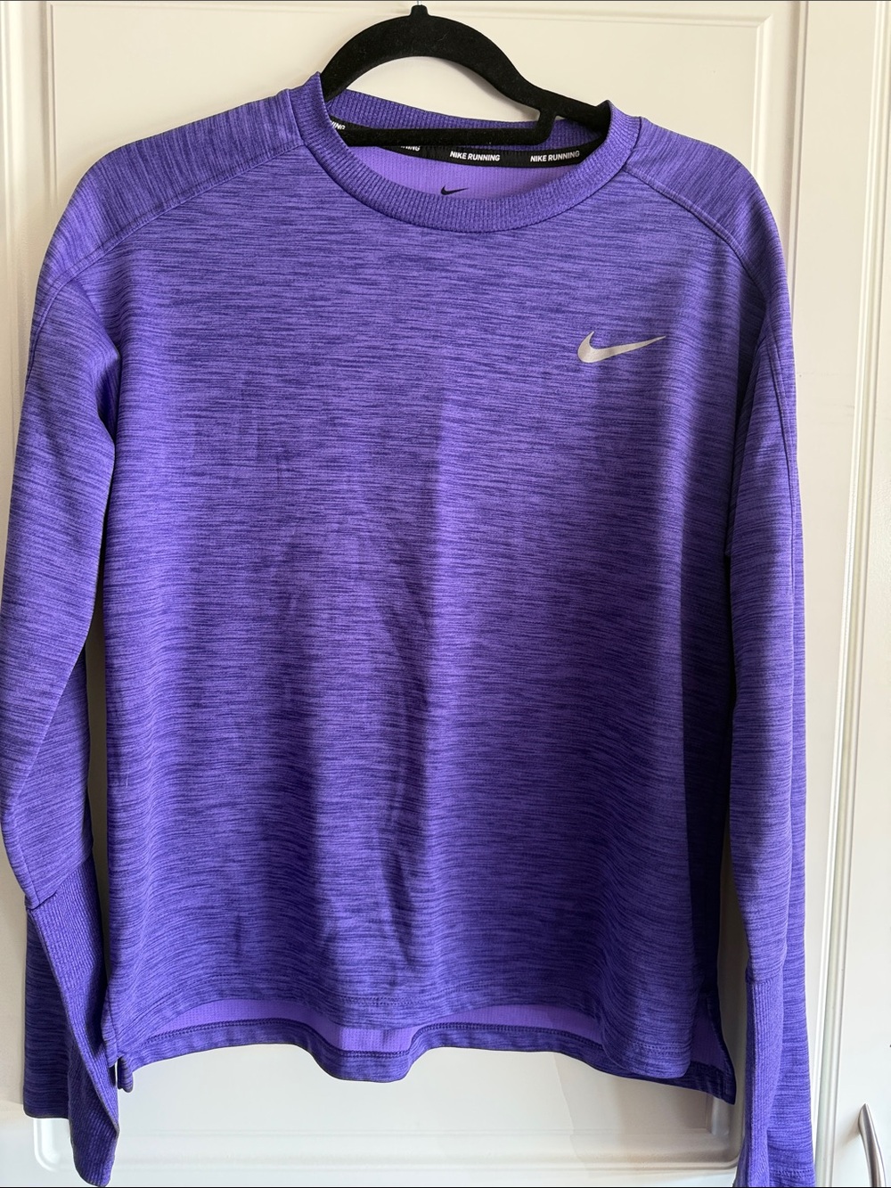 Nike Women's Purple Marled Dri-FIT Crew Sweatshirt